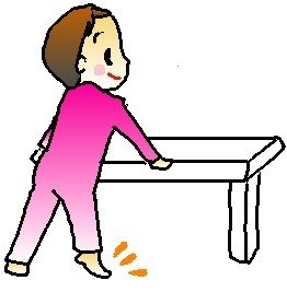 つかまり立ちと、つたい歩き
